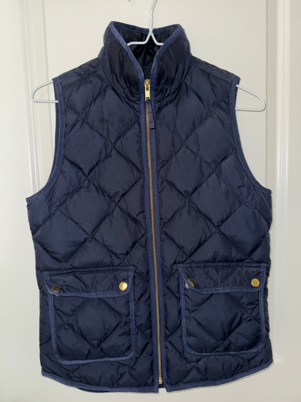 J. Crew Navy Quilted Puffer Vest